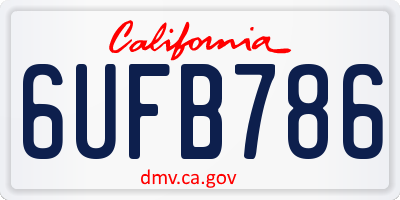 CA license plate 6UFB786