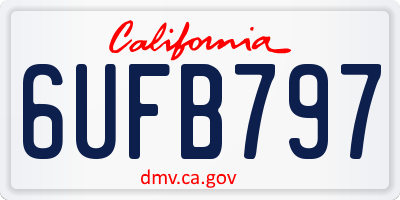 CA license plate 6UFB797