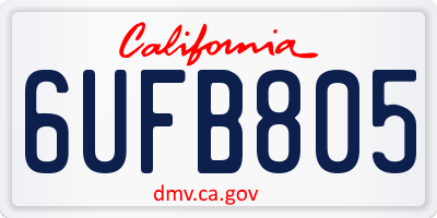 CA license plate 6UFB805