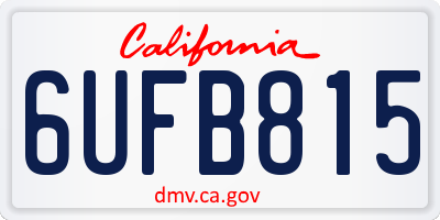 CA license plate 6UFB815
