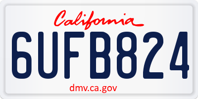CA license plate 6UFB824