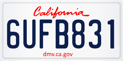 CA license plate 6UFB831