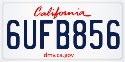 CA license plate 6UFB856