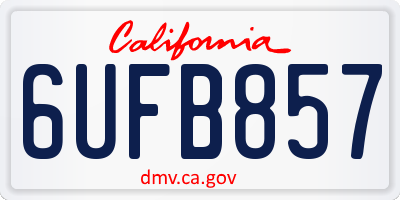 CA license plate 6UFB857