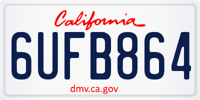 CA license plate 6UFB864