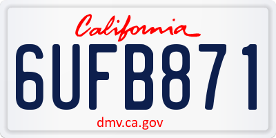 CA license plate 6UFB871