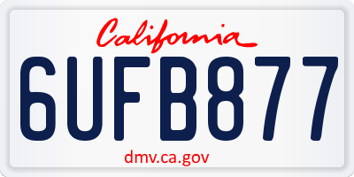 CA license plate 6UFB877