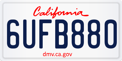 CA license plate 6UFB880