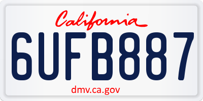 CA license plate 6UFB887
