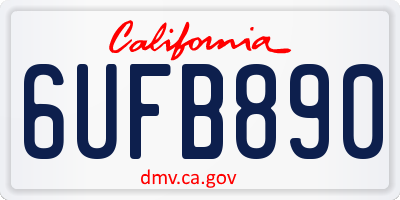 CA license plate 6UFB890