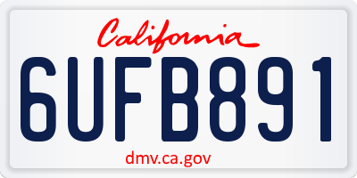 CA license plate 6UFB891