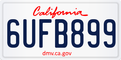 CA license plate 6UFB899