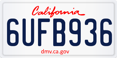 CA license plate 6UFB936