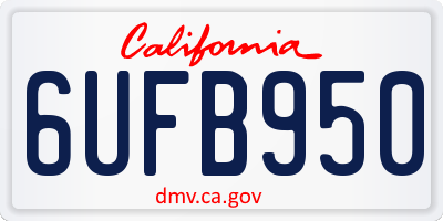 CA license plate 6UFB950