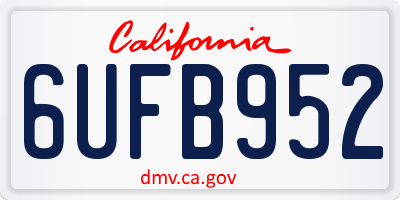 CA license plate 6UFB952
