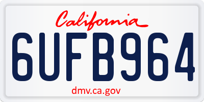 CA license plate 6UFB964