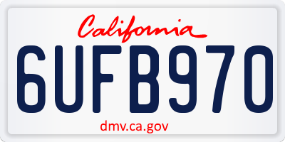 CA license plate 6UFB970