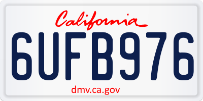 CA license plate 6UFB976