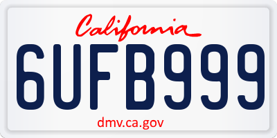CA license plate 6UFB999