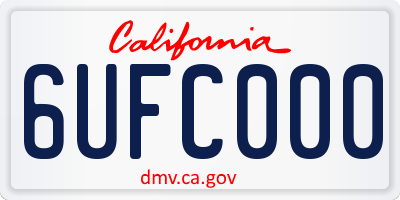 CA license plate 6UFC000