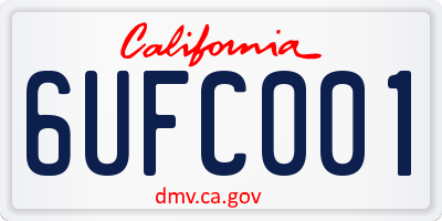CA license plate 6UFC001