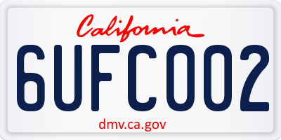 CA license plate 6UFC002