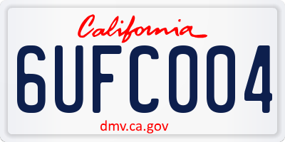 CA license plate 6UFC004