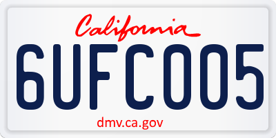 CA license plate 6UFC005