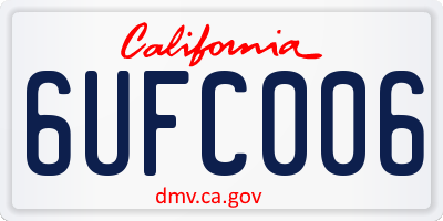 CA license plate 6UFC006