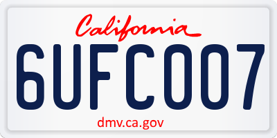 CA license plate 6UFC007