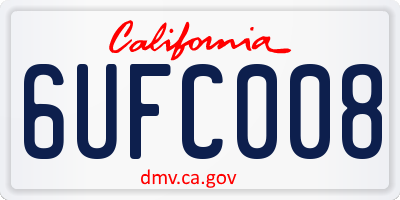 CA license plate 6UFC008
