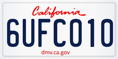 CA license plate 6UFC010