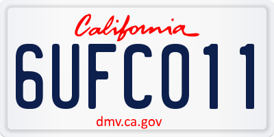 CA license plate 6UFC011