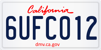 CA license plate 6UFC012