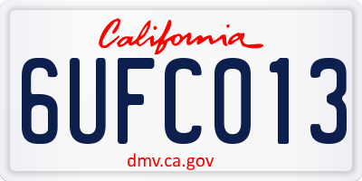 CA license plate 6UFC013