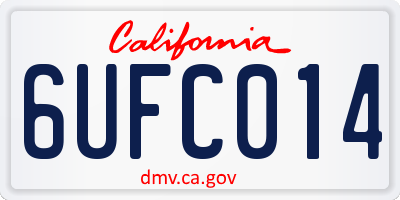 CA license plate 6UFC014