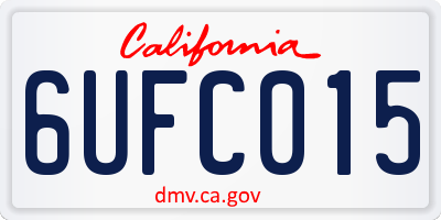 CA license plate 6UFC015