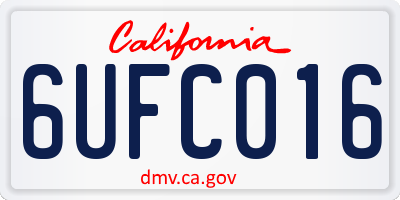 CA license plate 6UFC016
