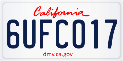 CA license plate 6UFC017