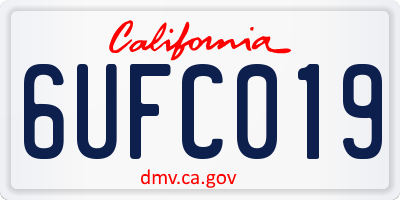 CA license plate 6UFC019