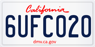 CA license plate 6UFC020