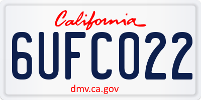 CA license plate 6UFC022