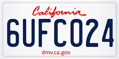 CA license plate 6UFC024