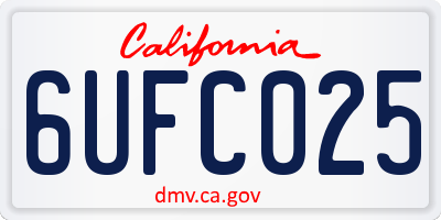 CA license plate 6UFC025