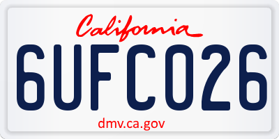 CA license plate 6UFC026