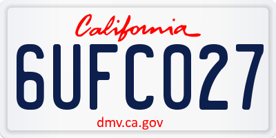 CA license plate 6UFC027