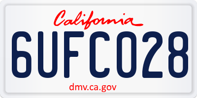 CA license plate 6UFC028