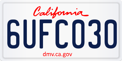 CA license plate 6UFC030