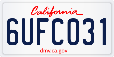 CA license plate 6UFC031