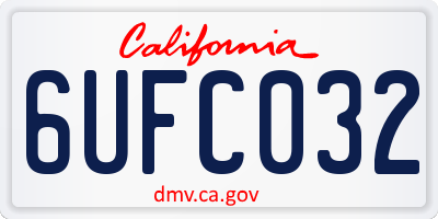 CA license plate 6UFC032